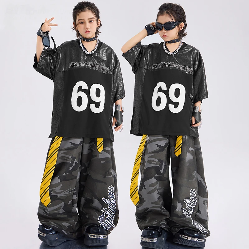 

Hip Hop Boys Clothes Jazz Dance Stage Outfit Oversize Street Dance Clothing Kid Performance Show Costume Camouflage Pants 3710