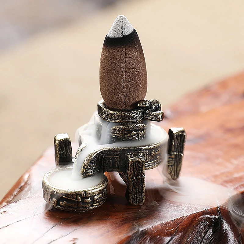 العتيقة ارتجاعي البخور الموقد النحاس البخور الوقوف DIY المنزل زن شلال الزينة مكتب اليوغا المقهى الحلي