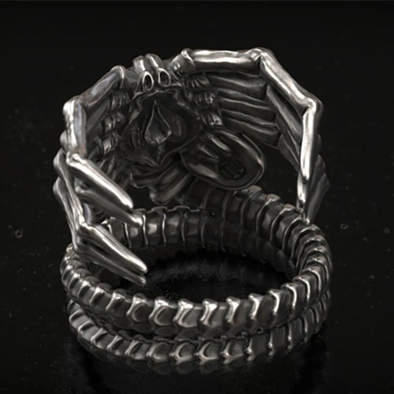 LX9D Skeleton Hand Ring Goth Biker Punk Rocker Skelton Hand Wrap Band Ring Unique Gifts for Men Teen Jewelry Cosplay Ornament