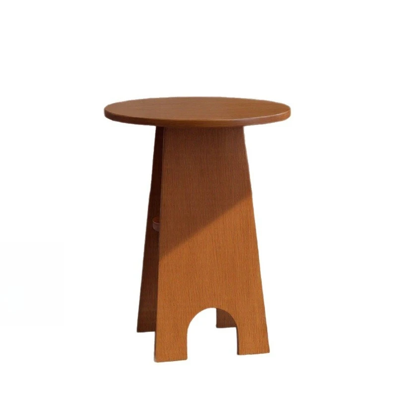 Solid wood living room sofa corner few bedside shelves balcony small round table