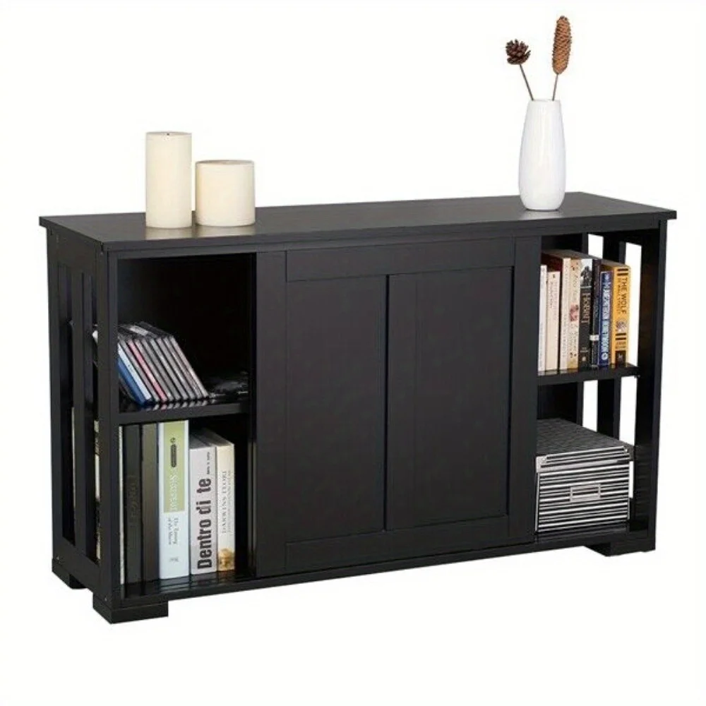 Kitchen Storage Cabinet Buffet Server Table Sideboard Dining Room Wood Black