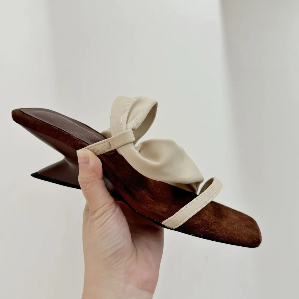 

Женские шлепанцы на танкетке в французском стиле, летние, 2026, новые, для улицы, на высоком каблуке, сандалии для женщин