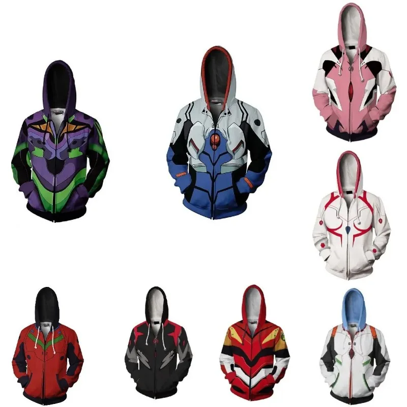 

New cartoon EVA series 3D printed animation Neocentury Evangelion cosplay casual sweatshirt hoodie surprise gift wholesale