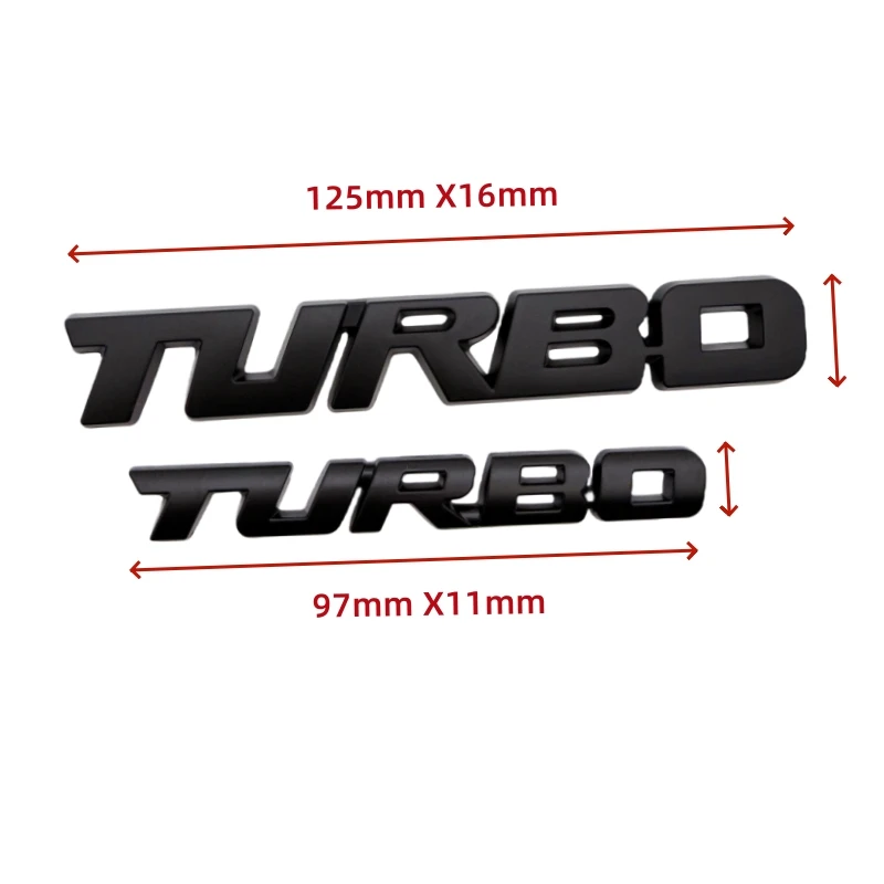 

1pcs 3D Metal TURBO Letter Logo Emblem Badge Car Sticker Auto Rear Back Trunk Side Fender Decals Decoration Accessories