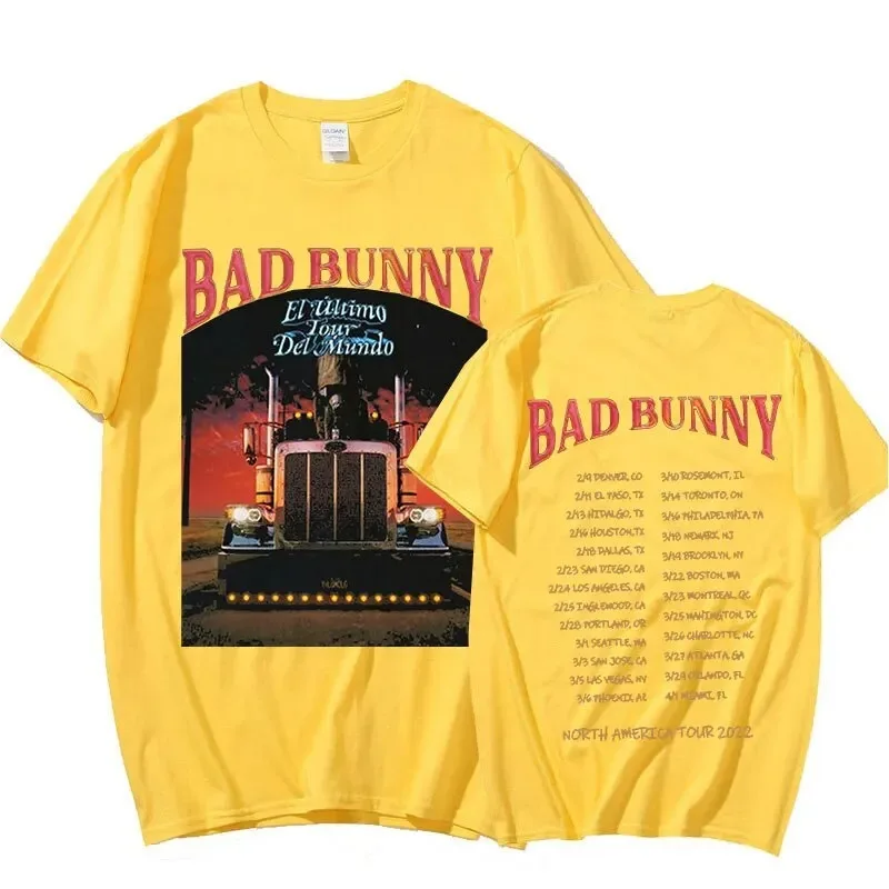 2024 Bad Bunny El Ulitimo Tour Del Mundo Tour North American Tour Double-sided Print Tshirt Hip Hop Streetwear Oversized T-shirt