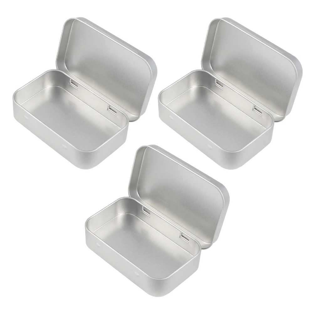 

3pcs Iron Boxes Iron Simple Storage Box Portable Rectangular Containers for Jewelry Tea Spices Travel Gifts Home Use Storage