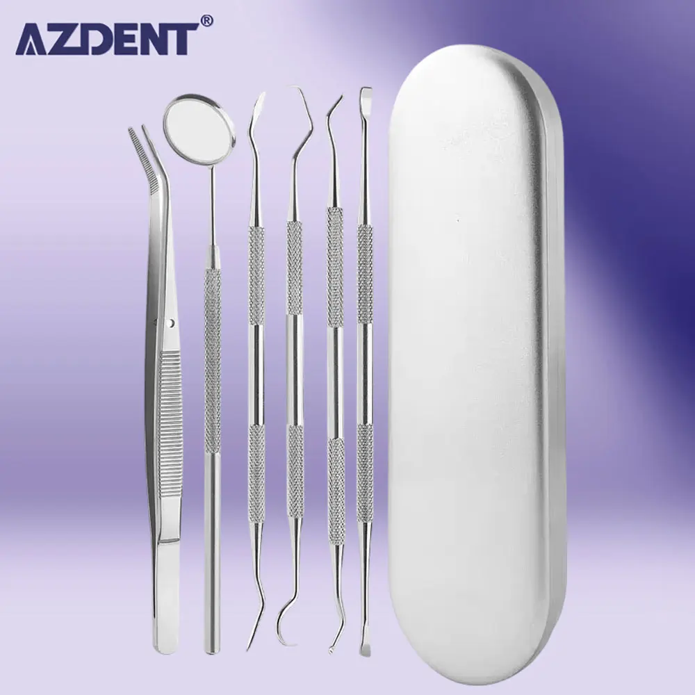 Dental Mirror Sickle Tartar Scaler Teeth Pick Spatula AZDENT Laboratory Equipment Dentistry Gift Oral Care Tooth Cleaning Tools