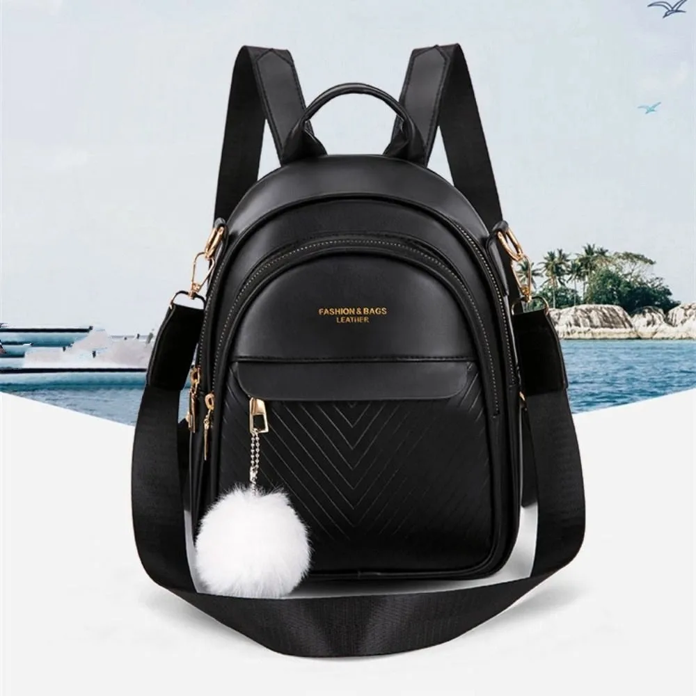 

PU Leather Small Square Backpack Simple Ins PU Casual Schoolbags Light Luxury Large Capacity Mini Bags Women Travel Daily