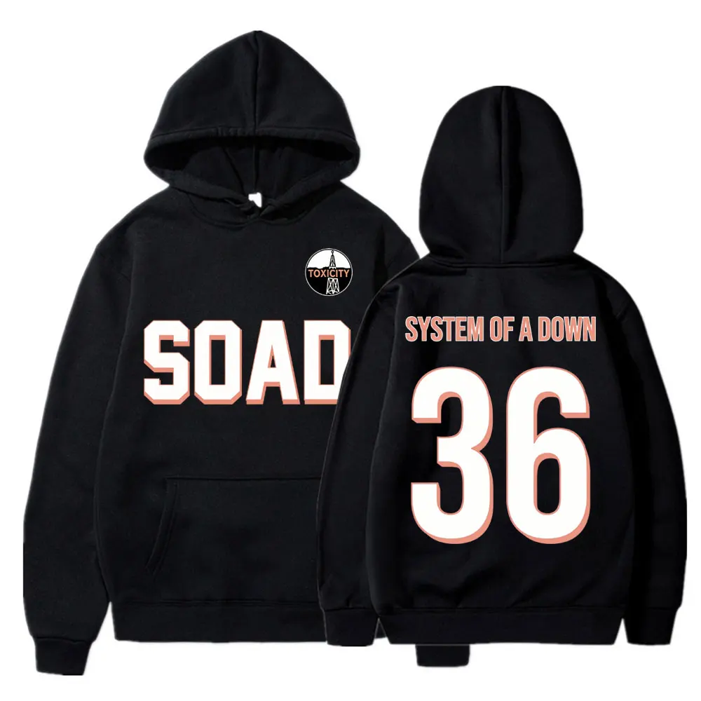 System of A Down Soda Tour Football Hoodie Men Women Fashion Vintage Long Sleeve Oversized Fleece Casual Sweatshirts Fans Gifts