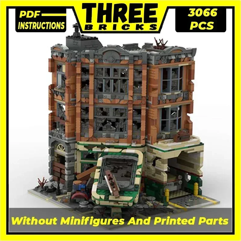 Moc Building Bricks City Model Corner Garage Apocalypse Version Technology Modular Blocks Gifts Christmas Toys DIY Sets Assembly