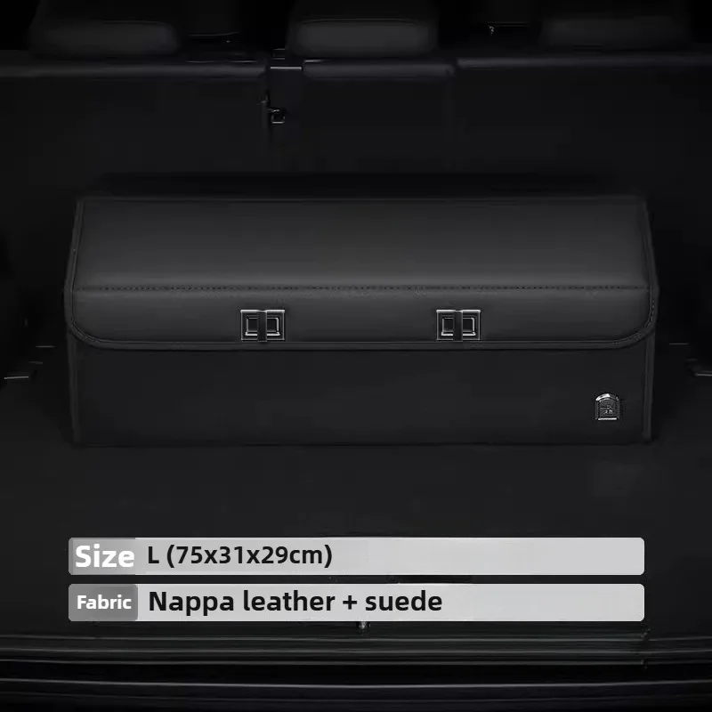 Light Luxury Suede Car Trunk Storage Box Large Capacity Foldable Car Trunk Organizer Trunk Accessories Car Storage Organizer Box 3