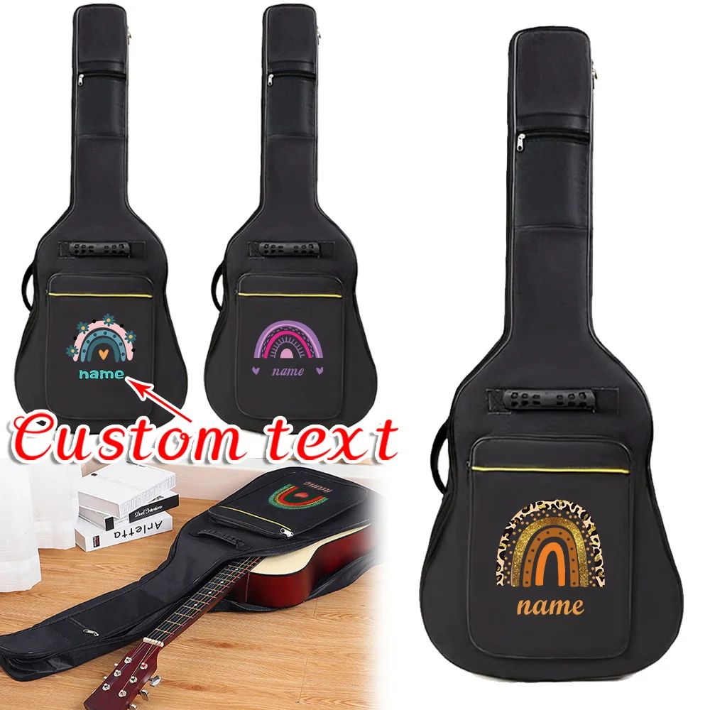 

Customized Name Guitar Bag 36-41inch Padded Cotton Guitar Case Bag Backpack Waterproof Guitar Case Musical Instrument Storage