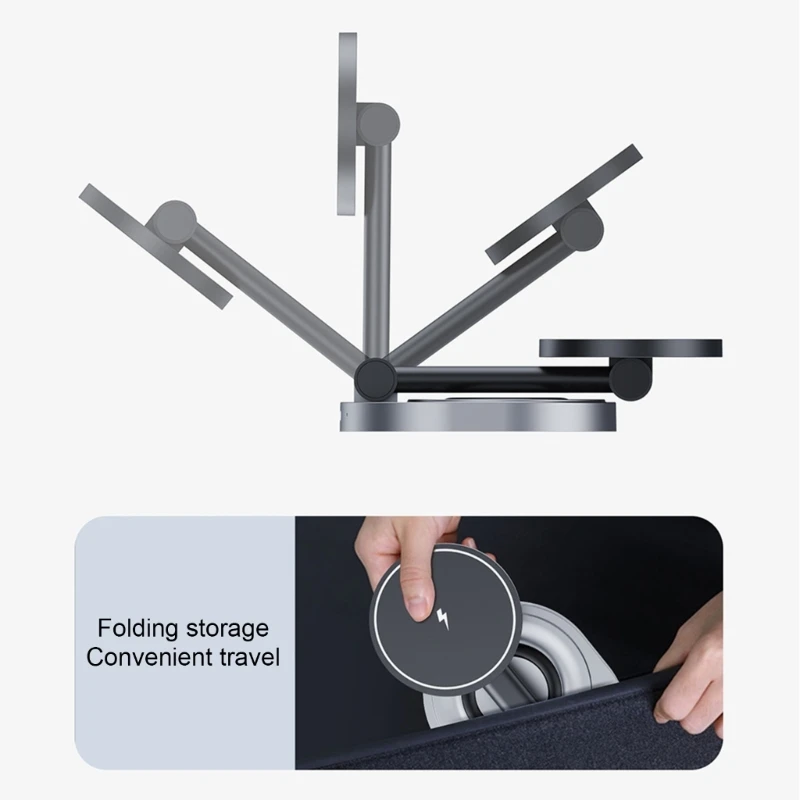 Foldable Wireless Charging Base Stand 2 In 1 Fast 15W Suitable For Phone Double Device Quick Power Dock