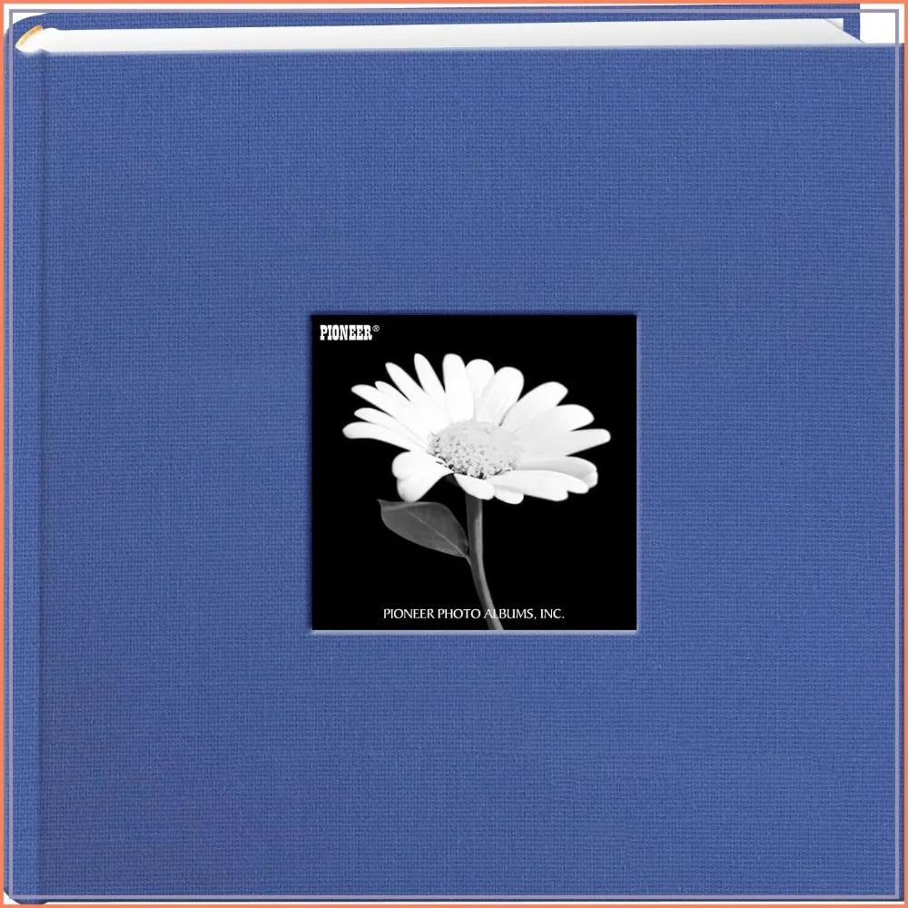 Sky Blue Fabric Frame Photo Album, 200 Pockets for 4x6 Photos, Archival Safe