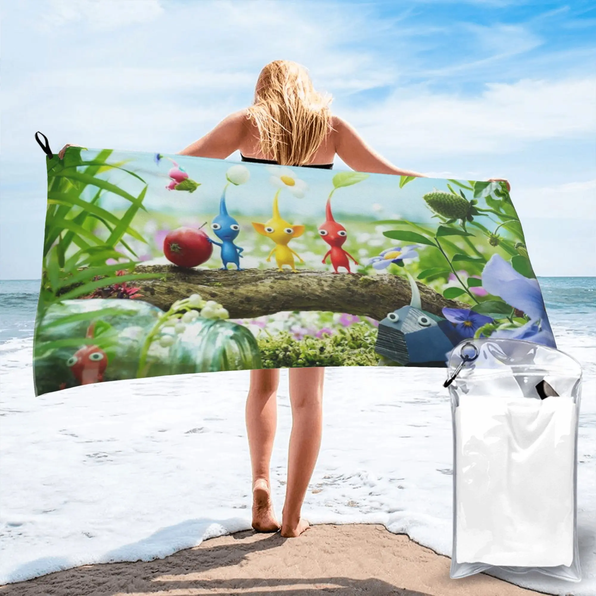 Pikmin  Beach Towel Soft Microfiber Quick Dry Absorbent Quick Towels For Bath