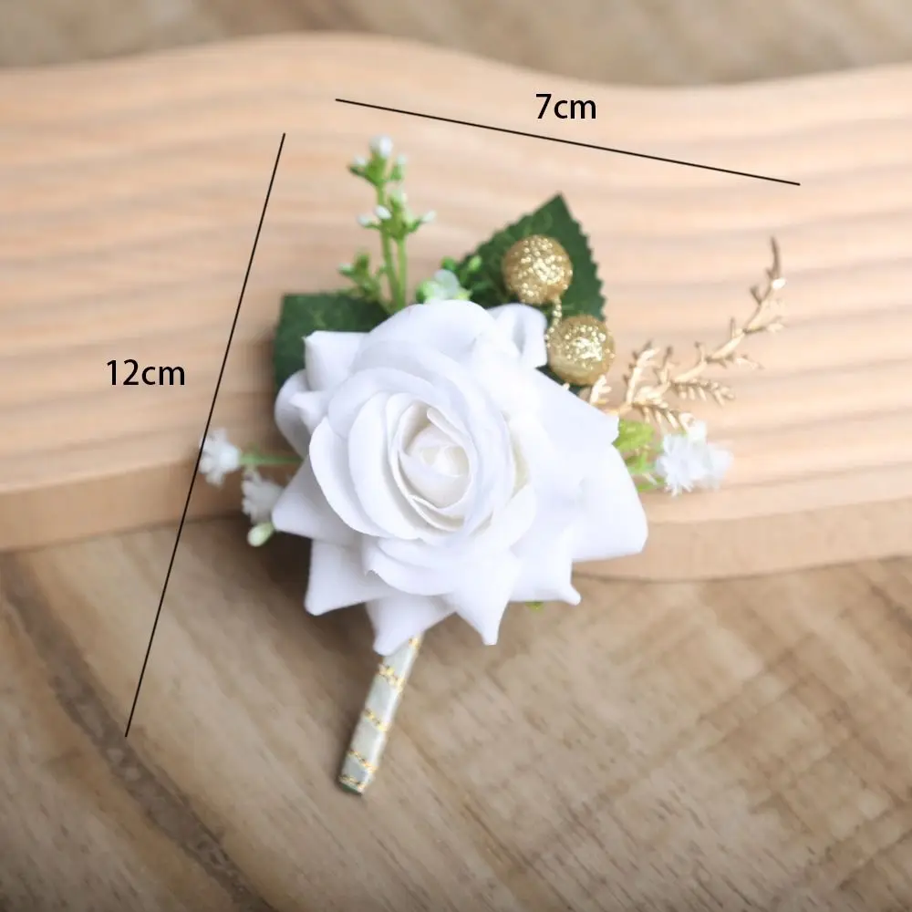 Semplice sposo rosa Boutonniere delicato romantico abito da sposa corpetto Buttonhole moda accessori da sposa occidentale