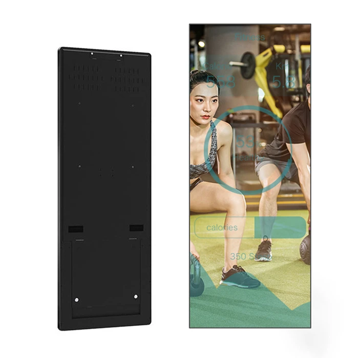 43 "Interactive Glass TV GYM อุปกรณ์ Magic GYM Mirror Android หน้าจอสัมผัสสมาร์ทกระจกฟิตเนสสมาร์ทกระจก