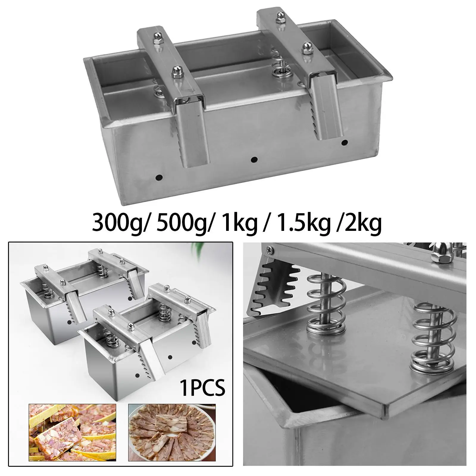 Ham Meat Pressing Tool Meat Brick Boxes Cooking Tool Forming Tool for Beef Brick Lunch Meat Hamburger Making Commercial Homemade