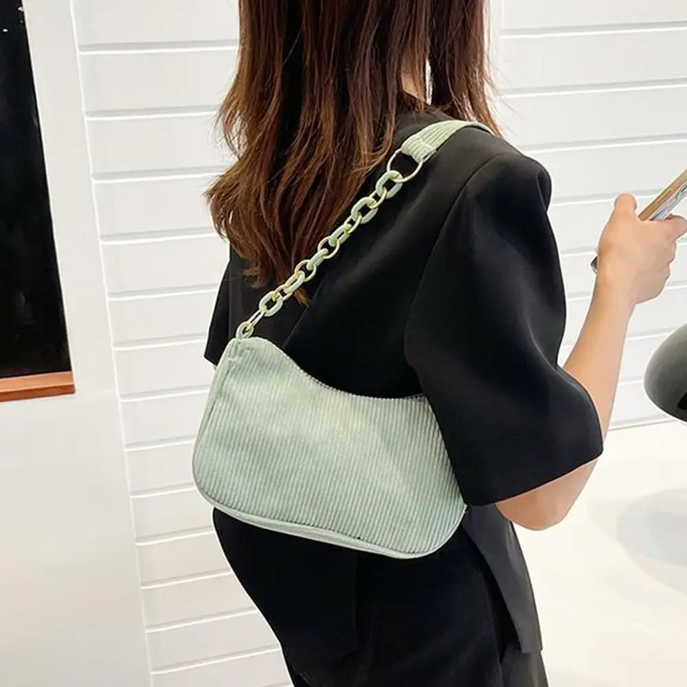 Fashion Vintage Women Handbags Corduroy Underarm Bag Casual Women Shoulder Bags Crossbody Zipper Female Handbag Clutch