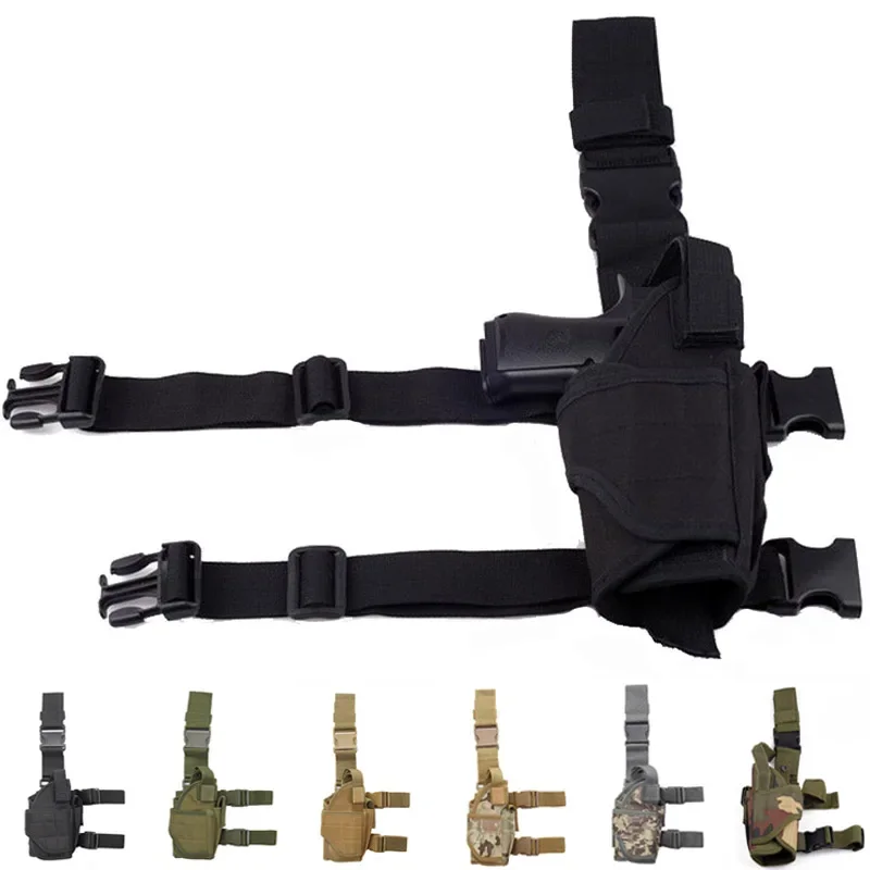 

Universal left and right pistol holster tactical tornado leg style thigh holster hunting air gun Glock pistol clip bag