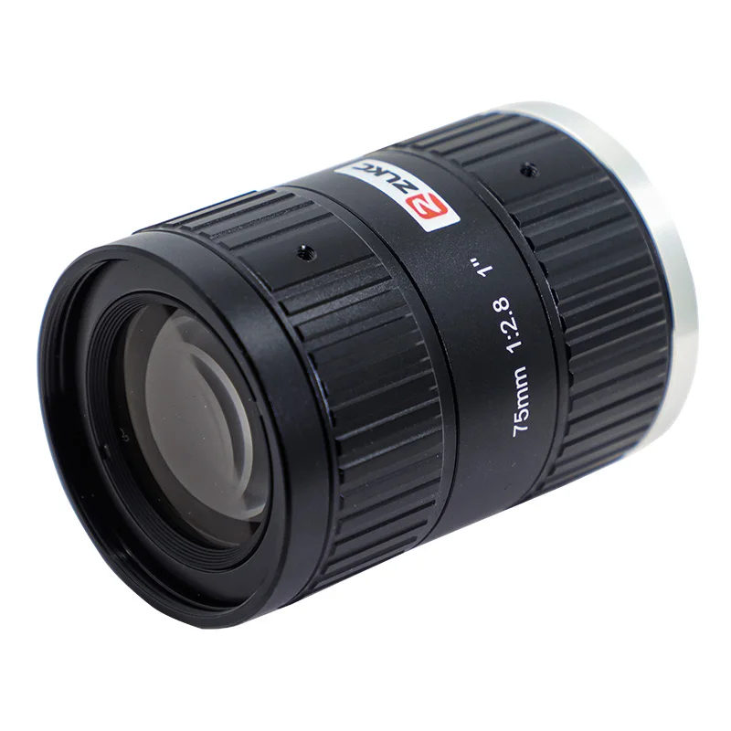 ZLKC 75mm Lens C Mount 1 Inch industrial cameras Low Distorsion 12MP Manual Iris F2.8 Machine Vision CCTV lenses & accessories