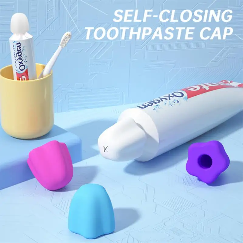 Silicone Toothpaste Caps Self-Closing Toothpaste Squeezer Toothpaste Pump Dispenser Tooth Paste Saver Bathroom Supplies