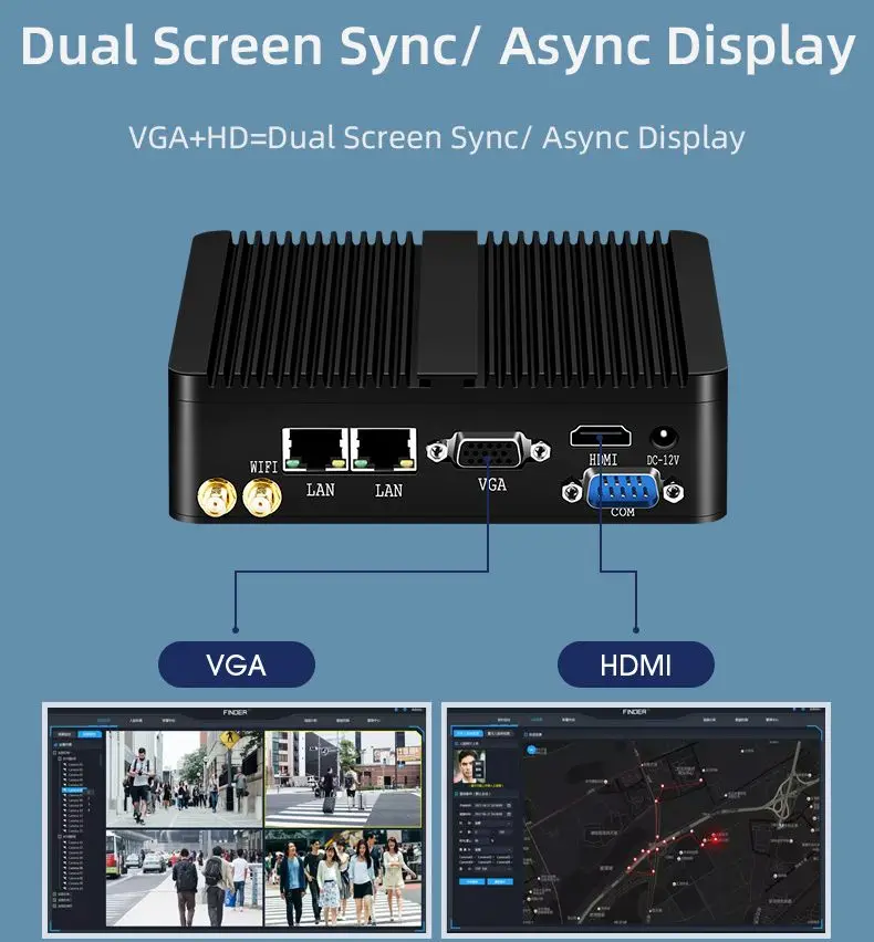 Fanless Industrial Mini PC Intel J1900 Quad Cores 2xGigabit Ethernet 4xUSB WIFI Windows10 Micro Computer