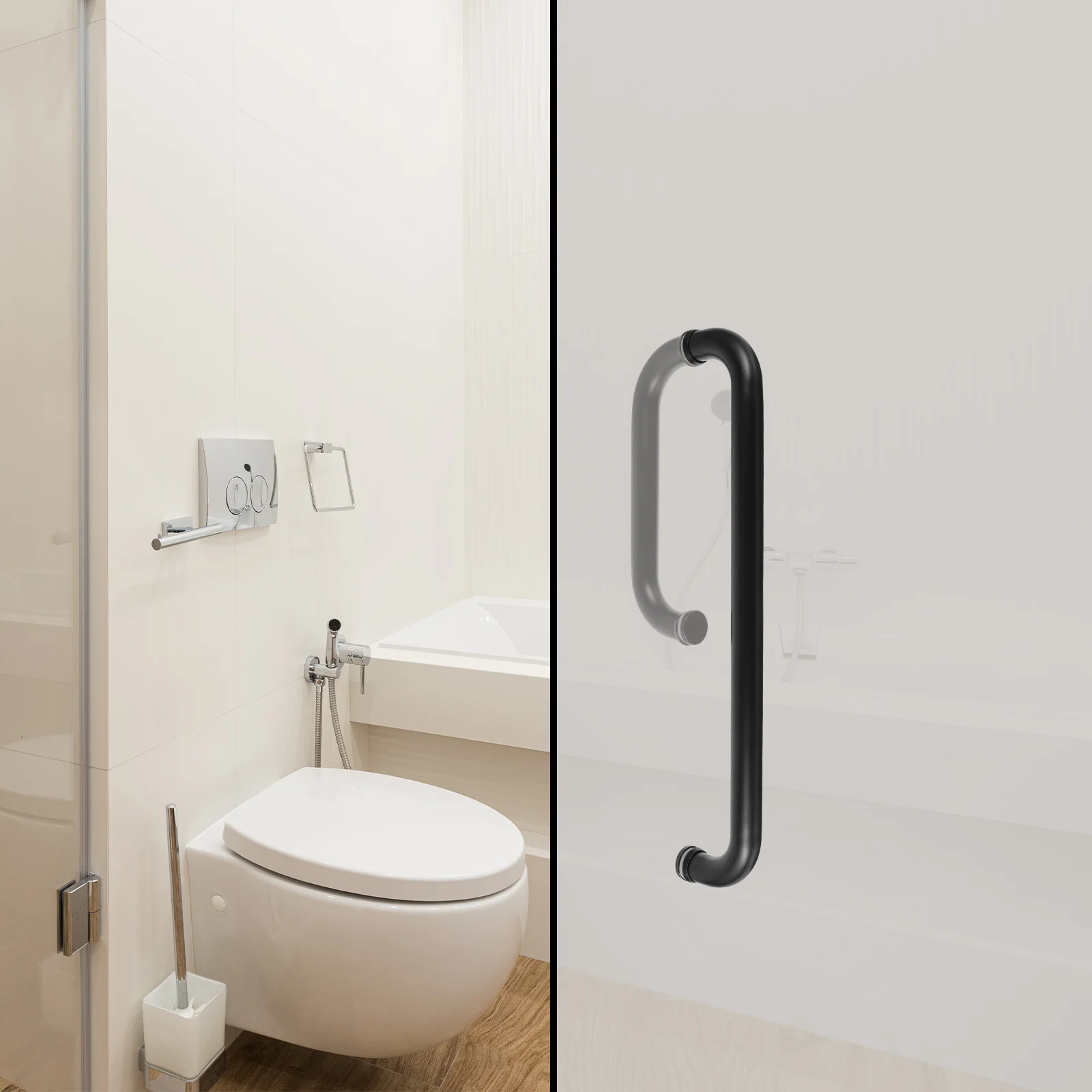 

Glass Shower Door Handle Stainless Steel Replacement Pull Handle for Frameless Bath Doors Smooth Easy Grip Design