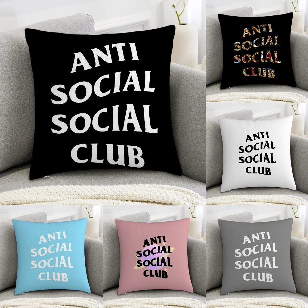 ANTI SOCIAL SOCIAL CLUB Pillow Case Sofa Decorative Home Double-sided Print Plush Square Throw Pillow Covers Cushion Decor Cover
