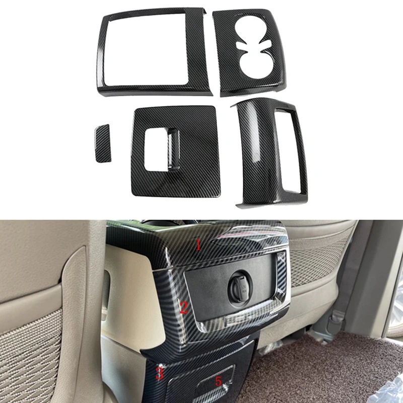 

Carbon Fiber Car Armrest Box Rear Air Vent Frame Trim Cover For Kia Carnival KA4 2020 2021 2022