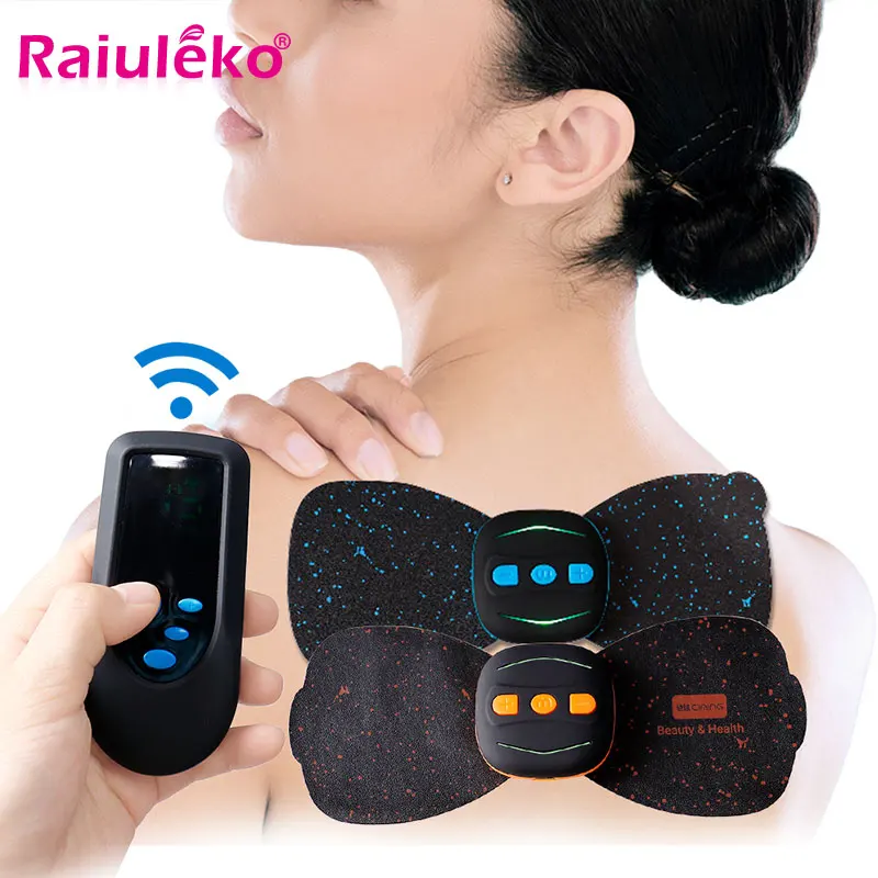 

Remote EMS Neck Massager Gel Pads 15 levels Pulse Muscle Stimulator Electric Neck Cervical Massager Body Neck Massage Instrument