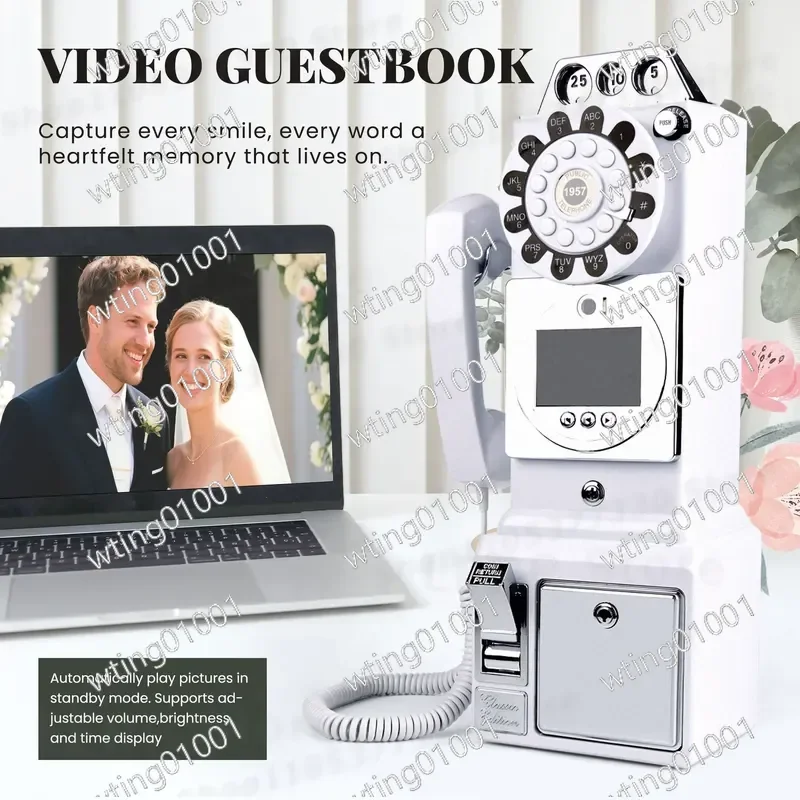 for Retro Wedding Video Guest Book Blessing Phone Video Signing Machine Wedding Message Phone