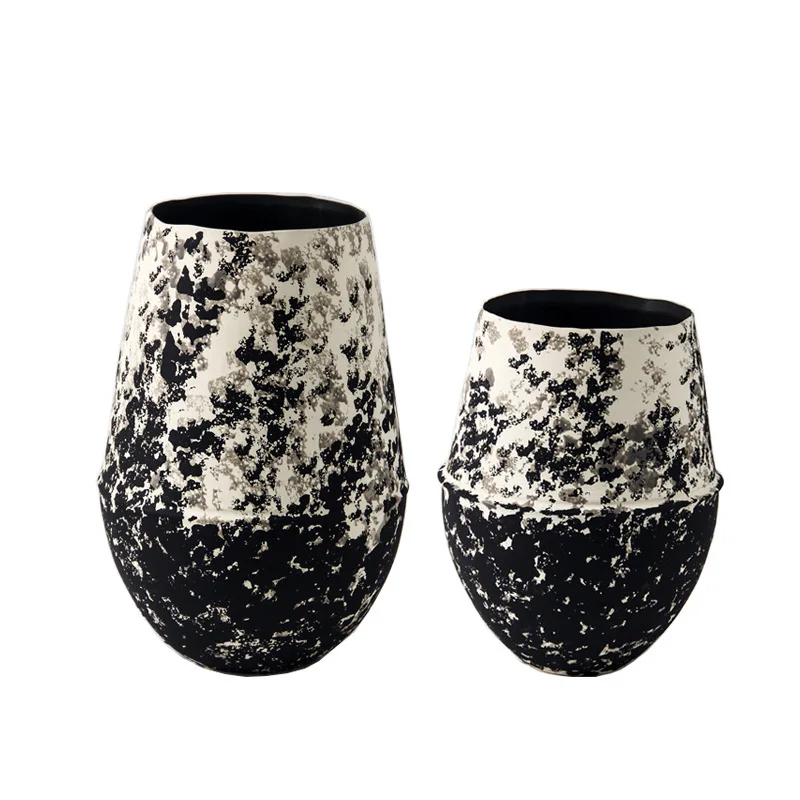 

Ink and wash ceramic vase with large round mouth