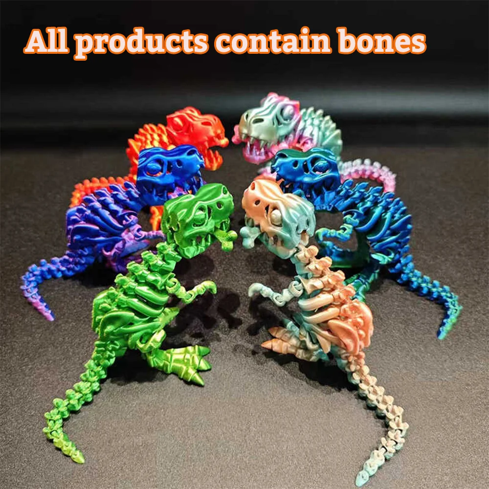 Figurines Miniatures 3D Printing Tyrannosaurus Rex Stall Market Dragon Ornaments Gift Joints Can Move Freely. Mouth Dinosaur