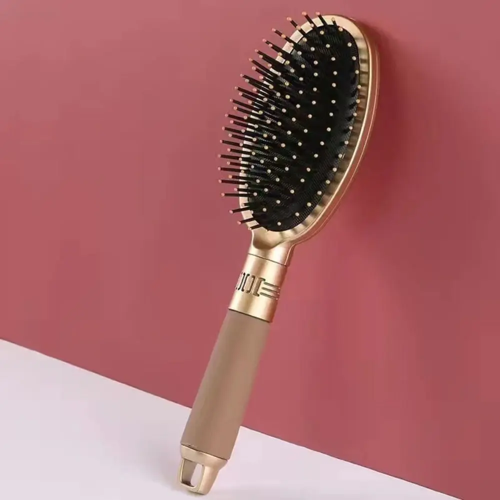 

Elegant Wet Curly Air Cushion Comb Gold Rectangle Hair Brush Oval Hair Comb