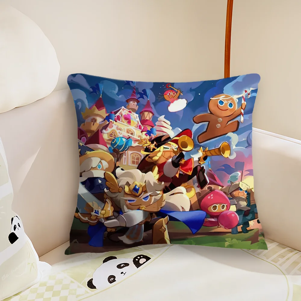 Hot Game C-Cookie Run Kingdom Pillow Case Living Room Sofa Cushion Cover Suitable For Home Bedroom Room Decoration