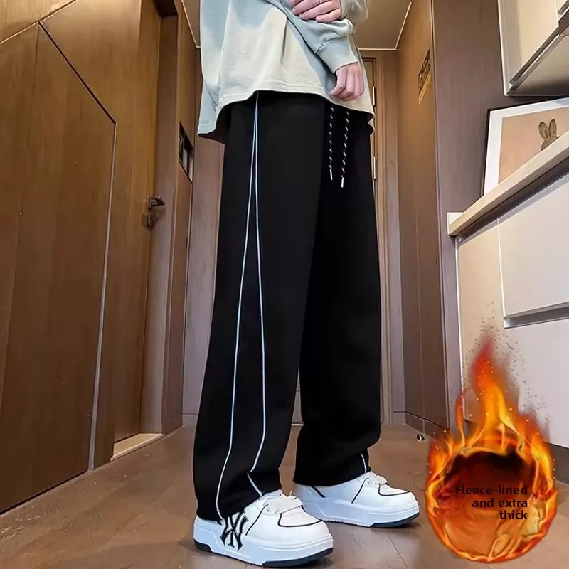 

Высокие мужские свободные спортивные повседневные спортивные штаны, удлиненные прямые штаны, версия для старшеклассников на весну и осень