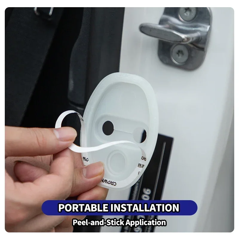 جديد 4 قطعة غطاء قفل باب السيليكون للسيارات غطاء حماية ملصق لأوبل أسترا j g إنسيجنيا كورسا d زافيرا أدوات السيارات #6