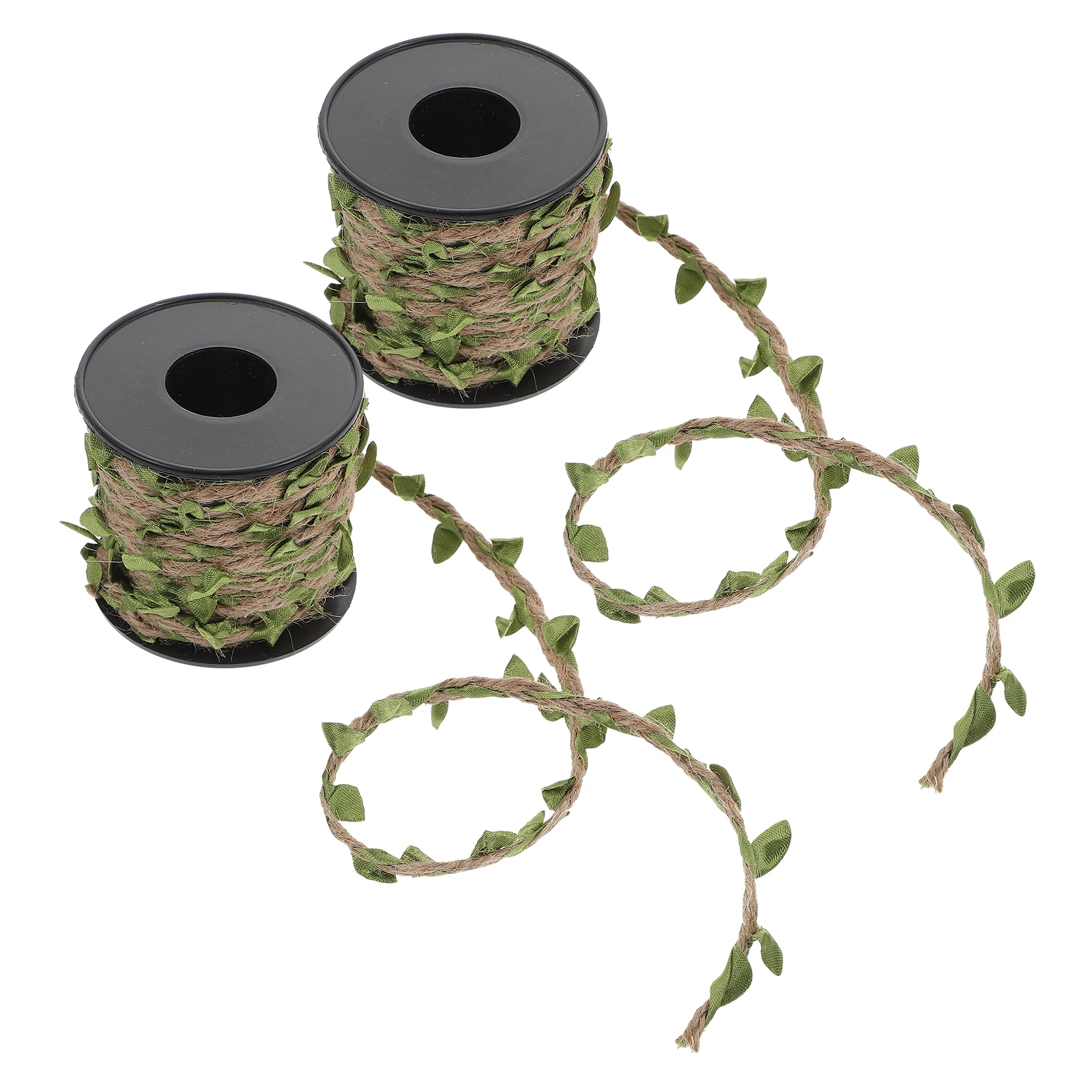 

Artificial Diy Artificial Rope 2 Rolls Decorative Leaf Rattan Leaves Nylon Rope DIY Bright Simulation Flower Party