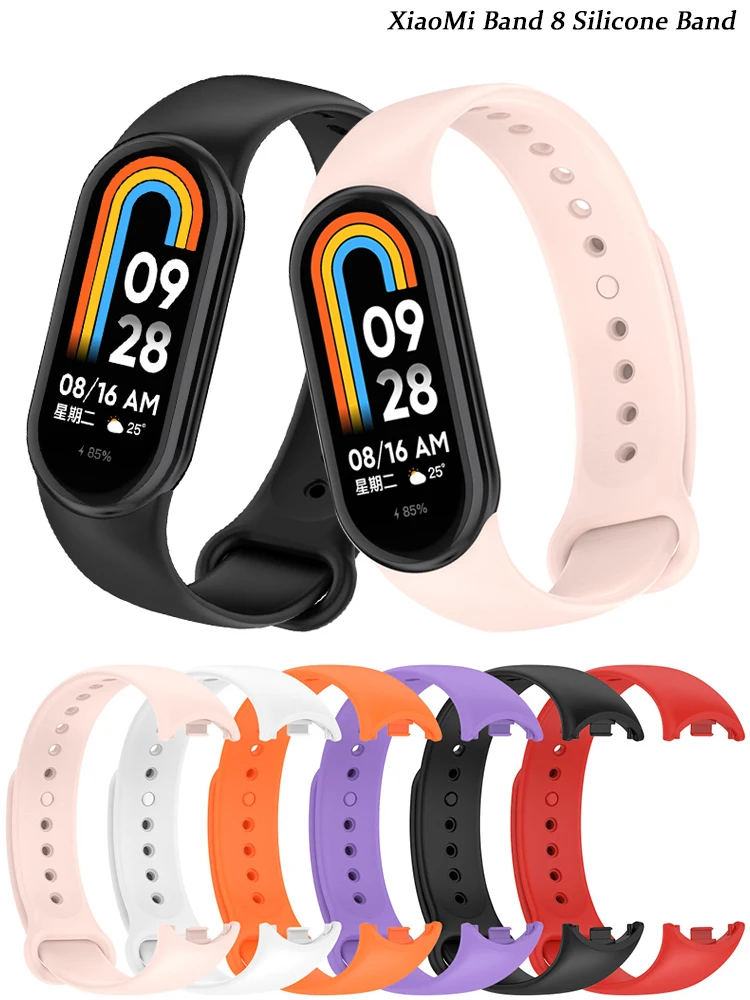 Watchband  For Xiaomi Mi band 8 strap Sport Belt Replacement miband8 silicone Bracelet smart band 8-8 NFC waterproof Accessories