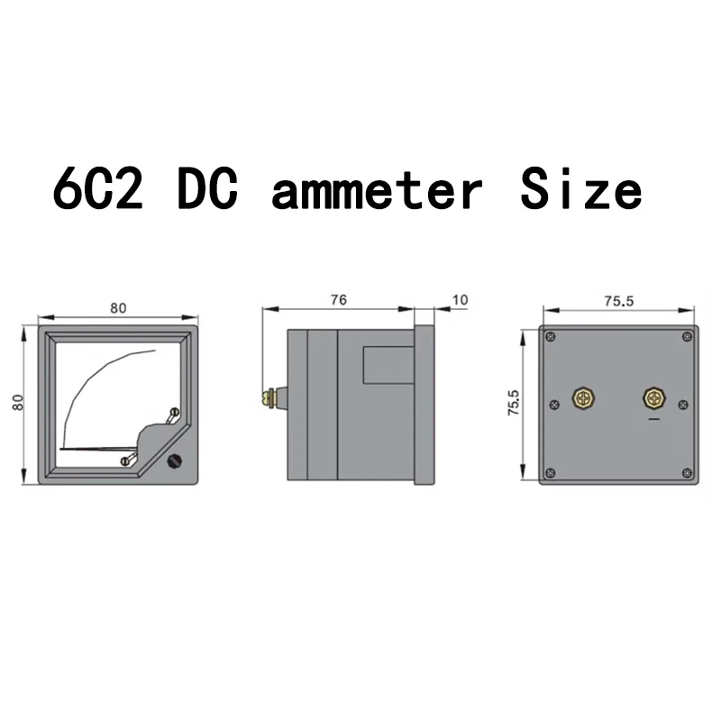 6C2  DC ammeter Pointer type 1A2A3A5A10A30A100A200A Ammeter for Automotive Circuit Testing Charging Battery Ampere Tester Gauge