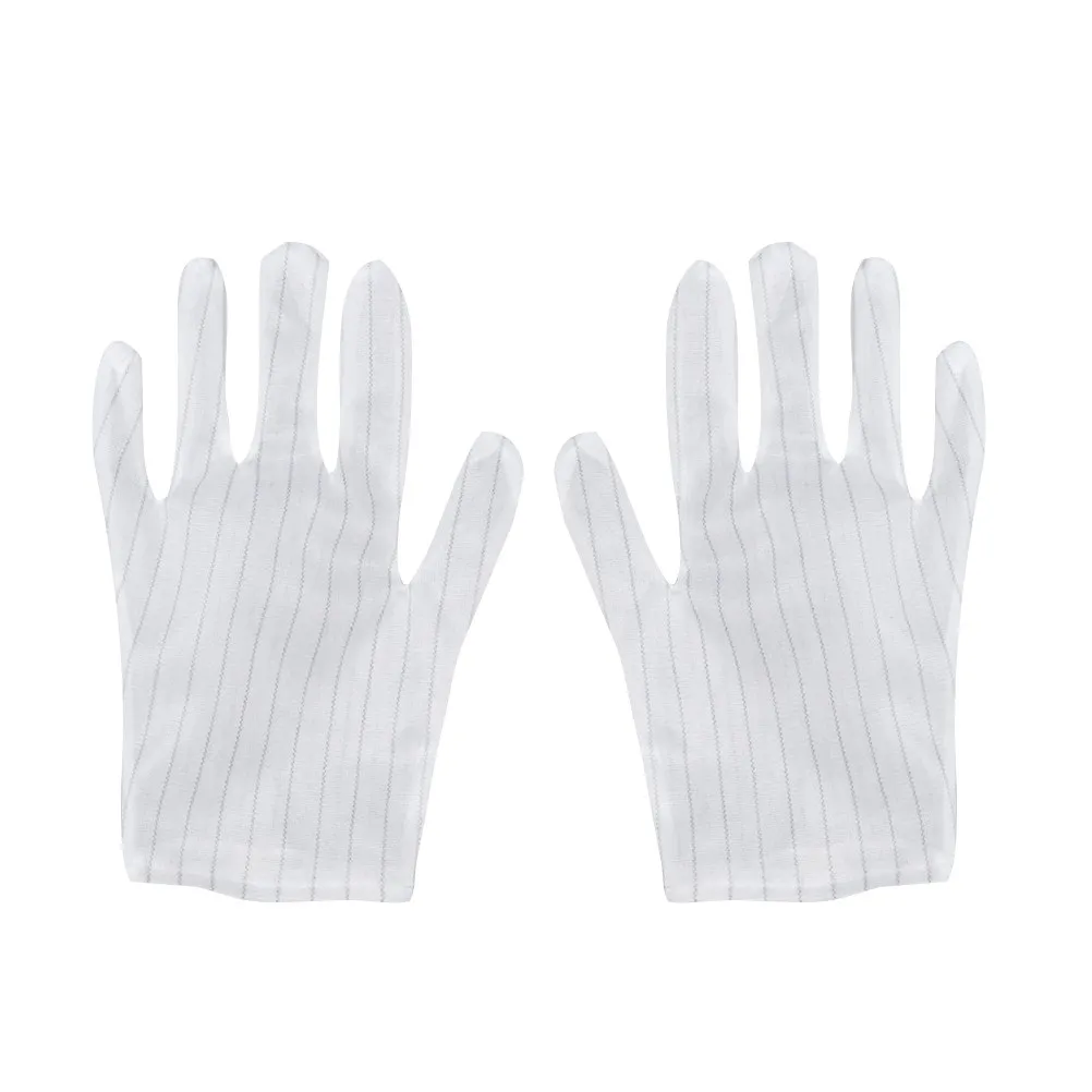 10Pair Anti Static Gloves Dacron Stripe Pattern Lightweight Breathable Workshop Safety Gloves for Mechanics Glove Hands