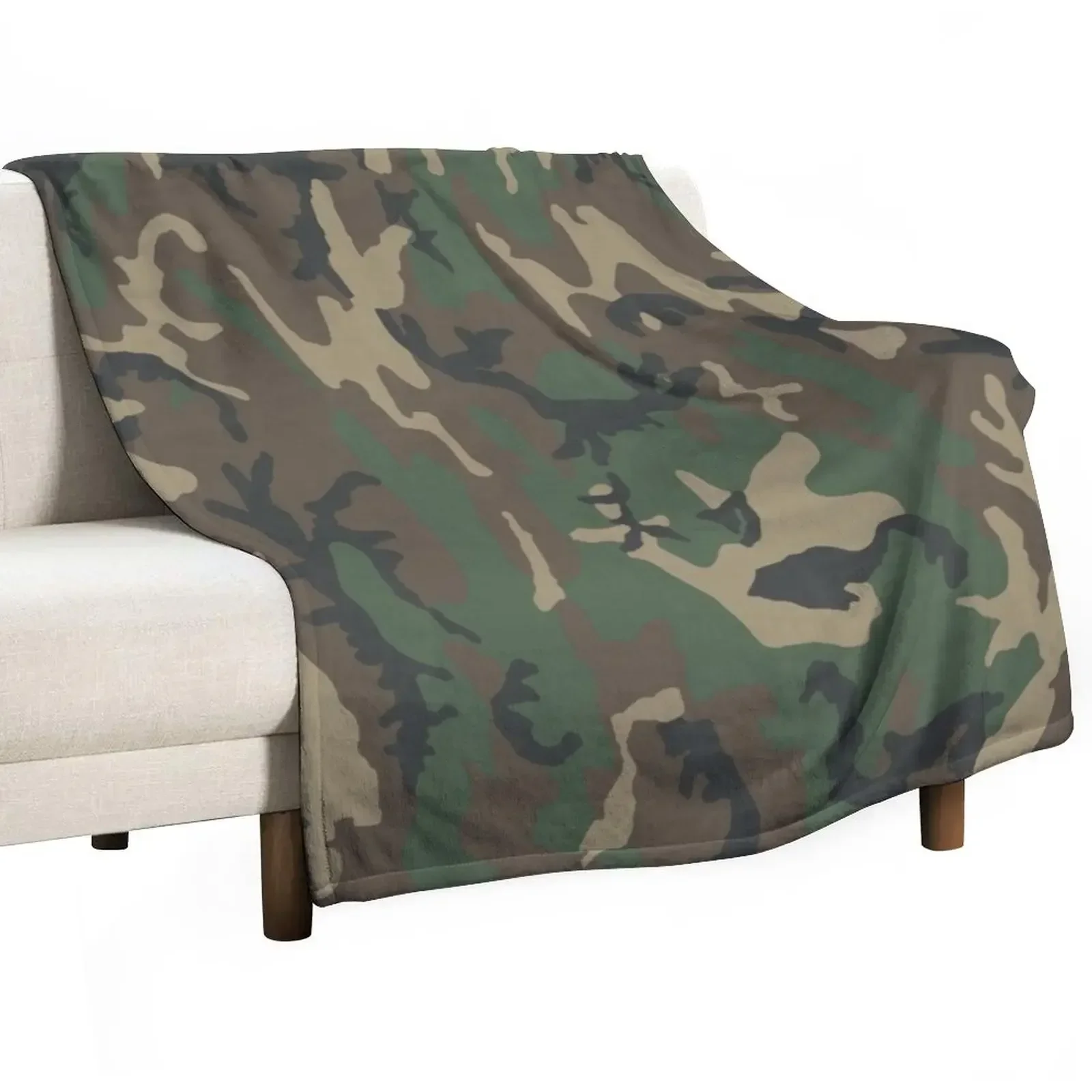 

New Woodland Camo (Brown) Throw Blanket Thermals For Travel christmas decoration Flannels Blankets