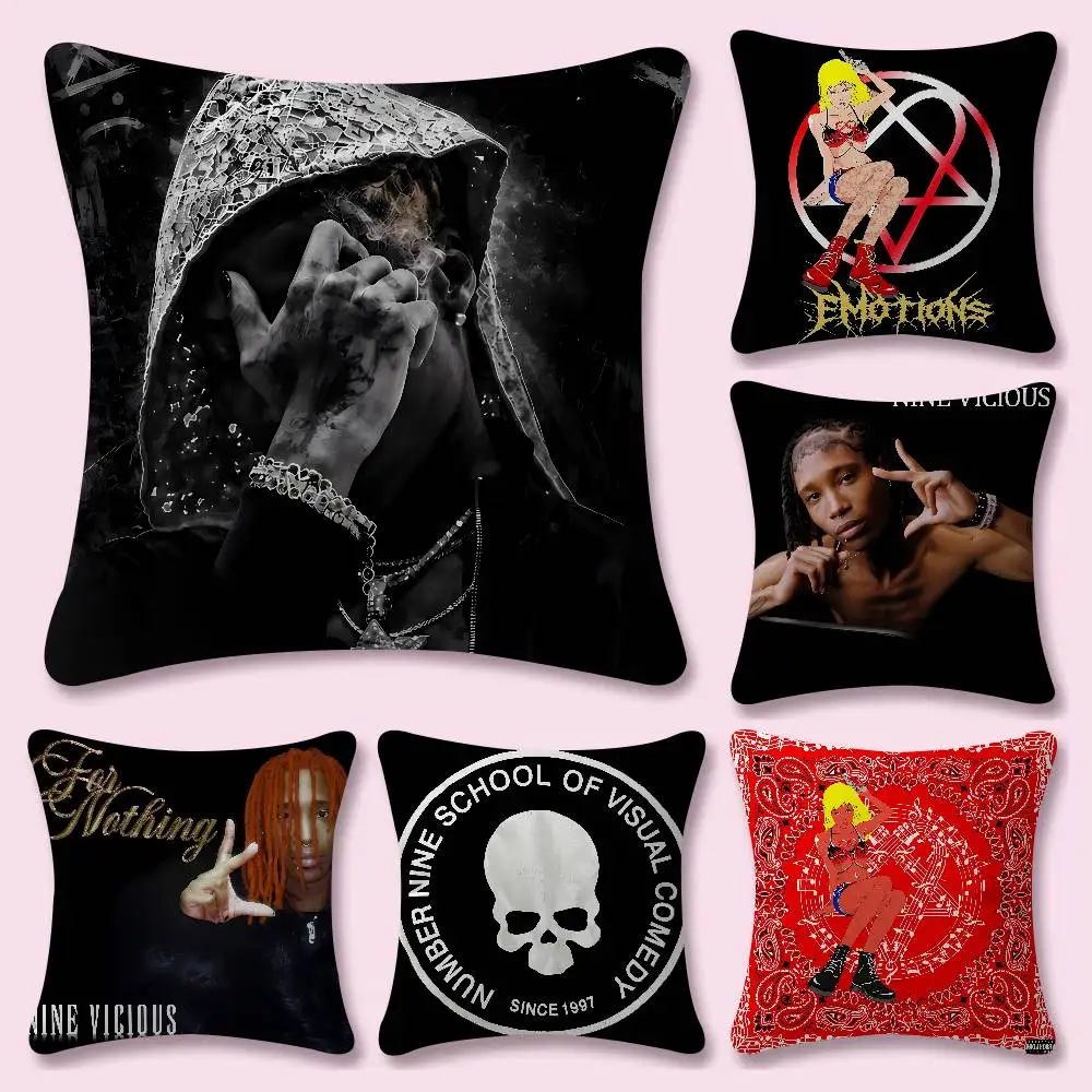 N-Nine Singer Vicious Pillow Case Plush Fabric Soft Double Sided Print Sofa Cushion Cover Throw Pillow Covers