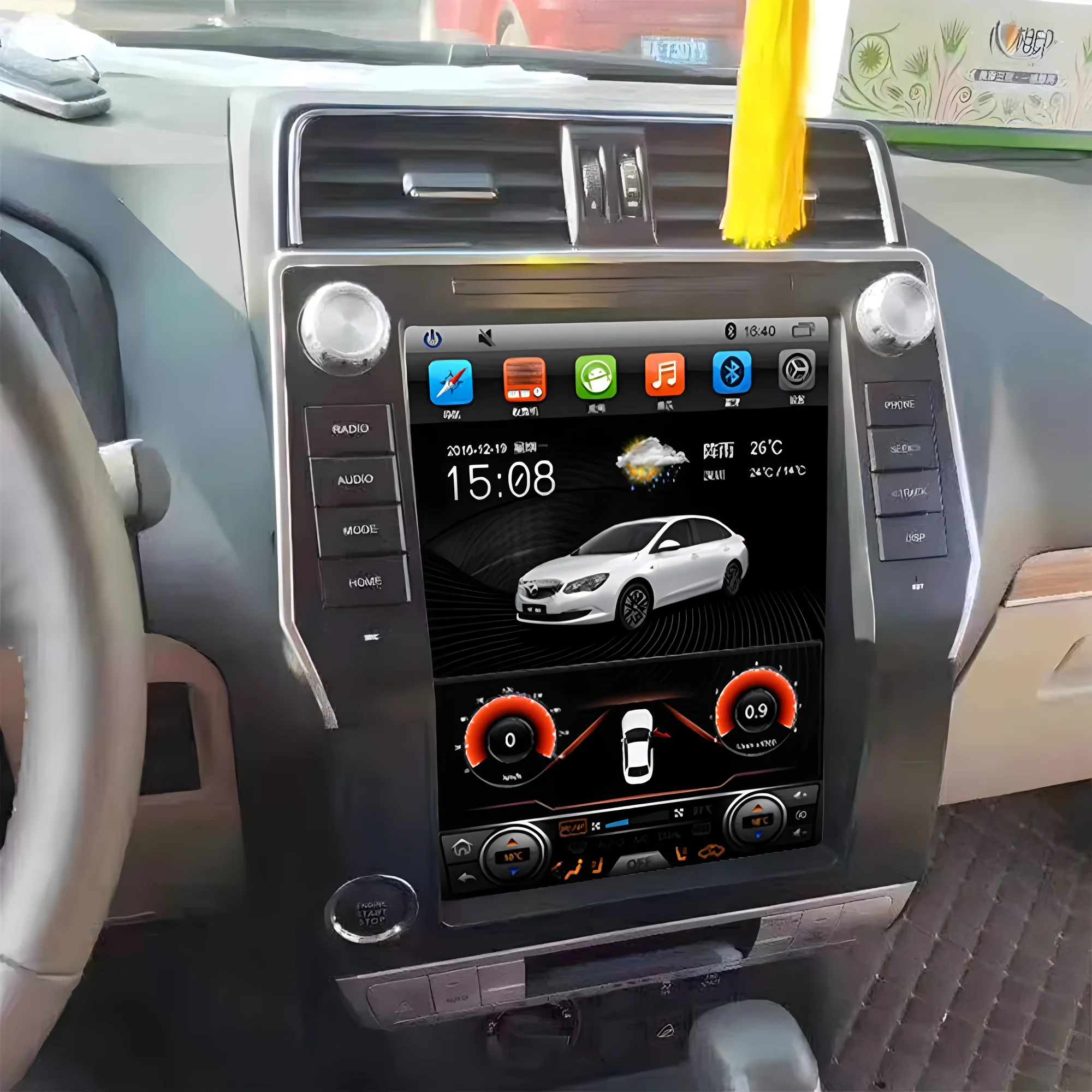 Autoradio Android Qualcomm 8 + 256G Tesa- Screen, Navigation GPS, Lecteur Stéréo, Limitation de Voiture, pour Toyota Land Cruiser Prado 150 VRX 2018-2019