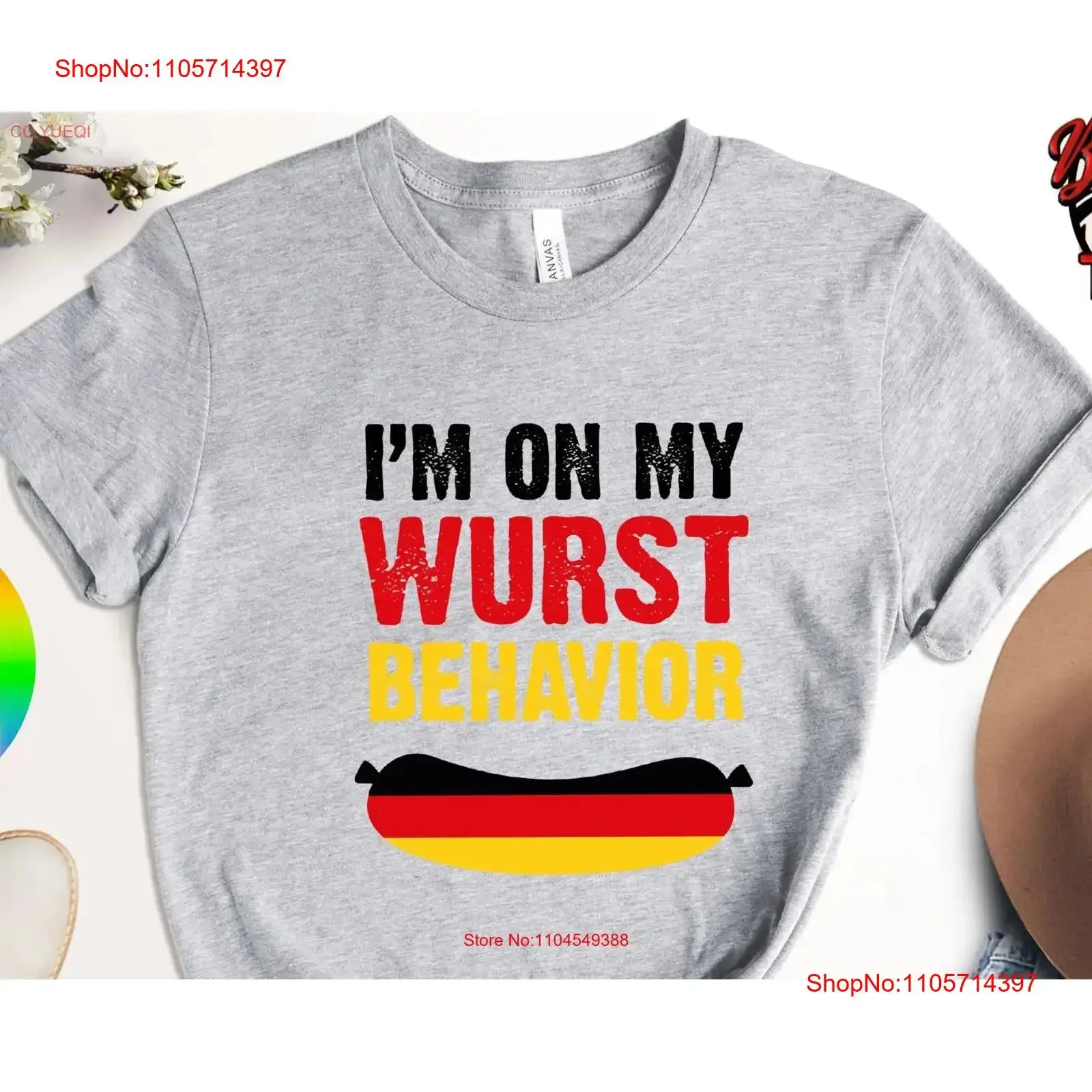 I'm On My Wurst Behavior T Shirt Funny German Heritage Bratwurst Drinking Dad vintage Washed homme Stylish graphic