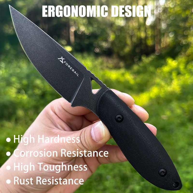 FORESAIL DC53 شفرة فولاذية سكين G10 مقبض حاد شفرة مثبتة تكتيكات التخييم الأسماك في الهواء الطلق بقاء قطع HuntingEDC سكين الفاكهة #5