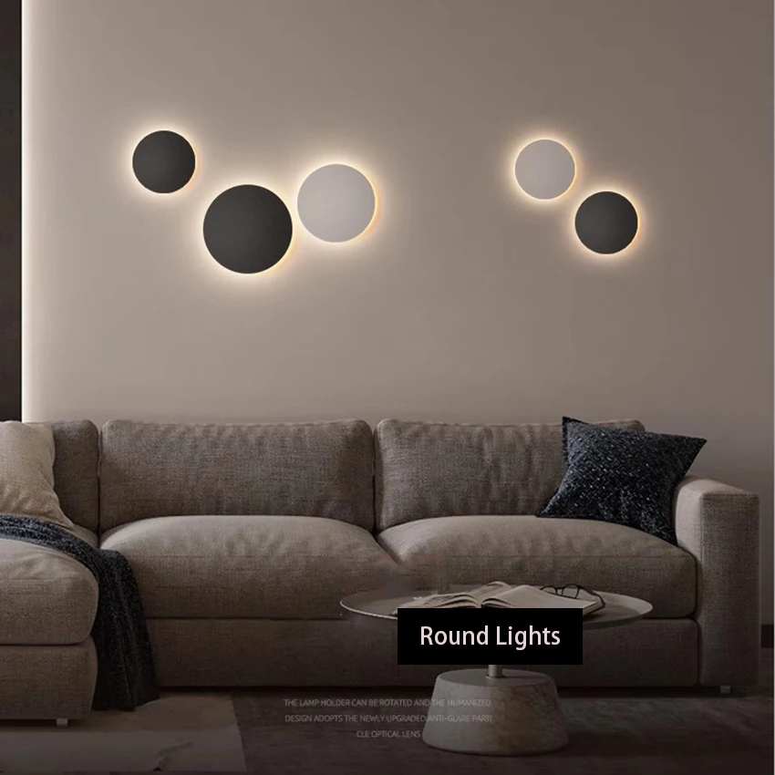 Moderne runde Wand leuchten LED Aluminium auf und ab Wand leuchten Home TV Wand Schlafzimmer Nacht Wohnzimmer Wand leuchte