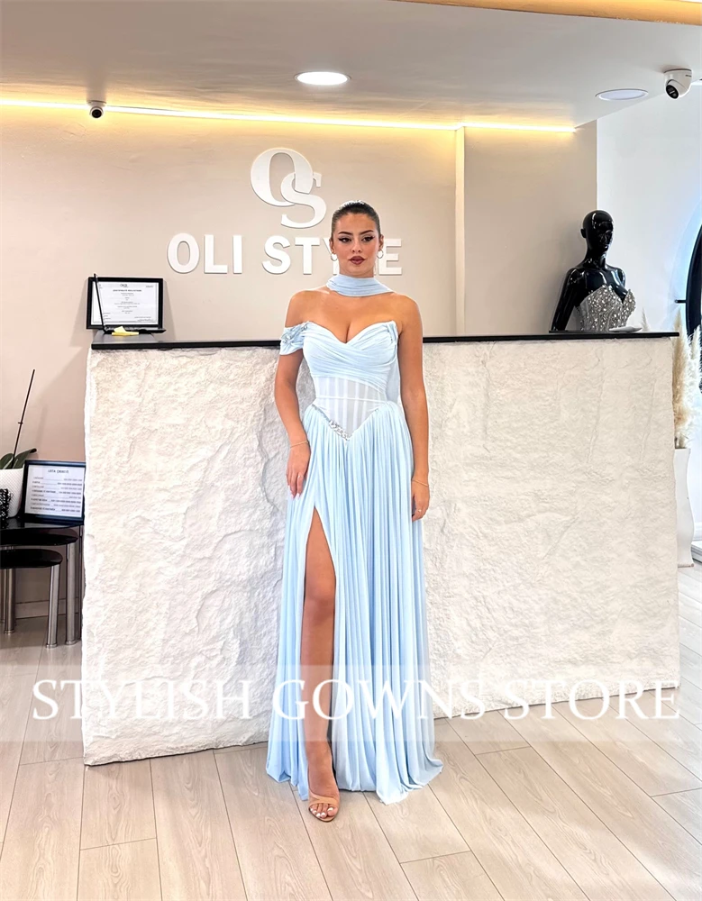 니콜 오프숄더 이브닝 드레스 우아한 파티 드레스 2025 리본 우아한 드레스 럭셔리 맞춤 제작 라인 A 여성용 프롬 드레스