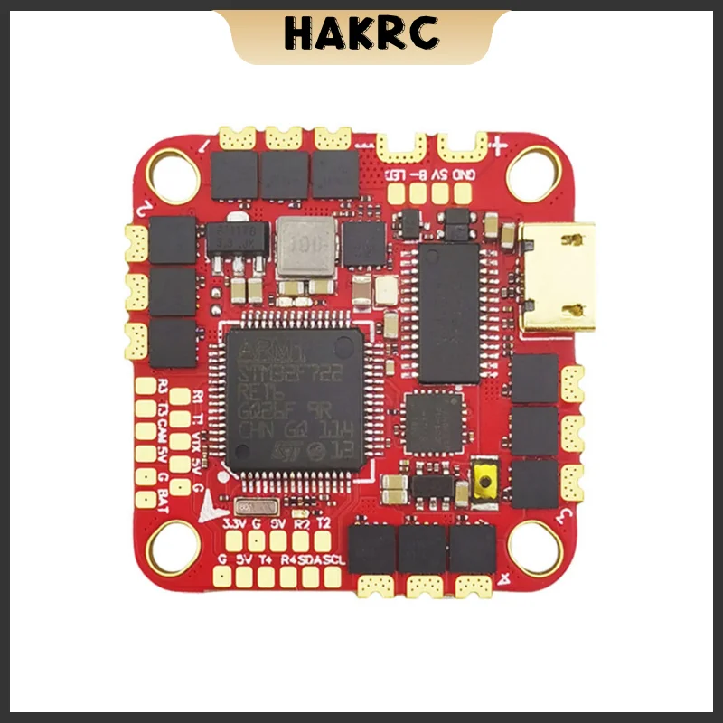 HAKRC F722 40A AIO Flight Controller W/BLHELIS 2-6S 40A 4in1 ESC ICM42688 Dual USB OSD BEC 25.5x25.5mm for RC FPV Racing Drone